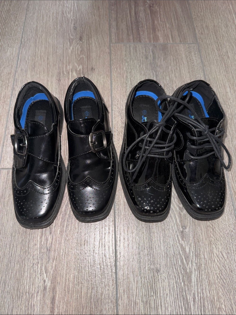 Black Dress Shoes — Pair of Classic Wingtip Styles